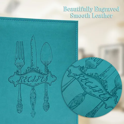Miniatura 3 de COFICE Carpeta de Recetas – Kit de Carpeta de Libro de Recetas en Blanco de 8.5x11 Pulgadas con 3 Anillos para Familia, para Escribir tus Propias