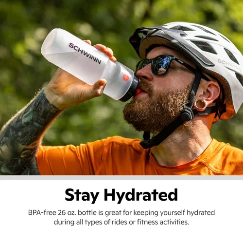Miniatura 3 de Schwinn - Botella de agua para bicicleta de 26 onzas con jaula, sin BPA, boquilla doble