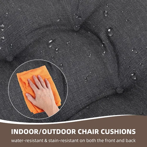 Miniatura 7 de RACE LEAF Cojines para Sillas de Patio 17x17 Pulgadas Paquete de 4, Cojines de Asiento Exteriores Engrosados Resistentes al Agua con Lazos