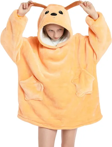 Miniatura 23 de Manta con Capucha Vestible para Niños de 4-12 Años, Manta con Capucha de Animales de Tamaño Grande, Súper Suave, Cómoda, Cálida, Franela de Rainbow