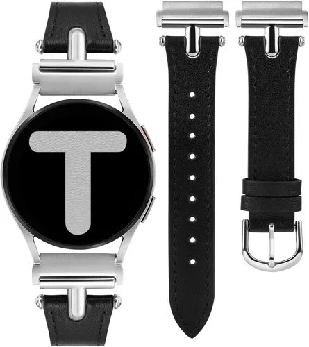 Miniatura 10 de Wearlizer Correa de cuero compatible con Samsung Galaxy Watch 7/6/5/4 Band 1.575 in 1.732 in/Watch 6 Classic 1.693 in 1.850 in/Watch 5 Pro 1.772