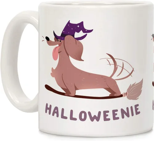 Miniatura 172 de LookHUMAN Taza de Café de Halloween – Halloween Is Meowgical Tazas, Taza de Café Espeluznante Idea de Regalos de Taza, 15 Onzas 10-Blanco