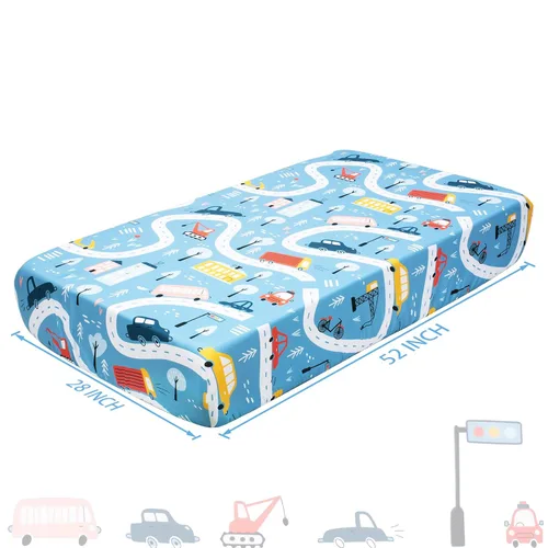 Miniatura 5 de Cloele Sábana Ajustable para Cuna - Sábana de Guardería para Bebé 100% Poliéster Paquete de 1 Sábana Cómoda para Colchones Estándar de Cuna y Niños