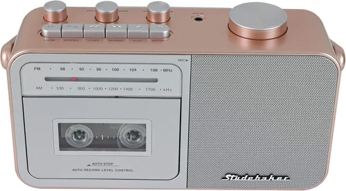 Miniatura 3 de Studebaker SB2130RG Reproductor de cassette portátil con radio AM/FM (oro rosa/plata)