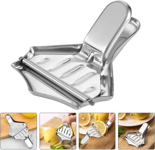 Miniatura 4 de Cabilock Manual Lemon Juicer Squeezer Stainless Steel Citrus Press Handheld Orange Juice Extractor 8.5x7x3.5cm for Kitchen and Home Use