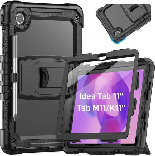 HXCASEAC Funda para Lenovo Idea Tab 11, Tab M11/K11 (TB336FU/TB330FU), diseño a prueba de golpes, protector de pantalla, soporte integrado, soporte