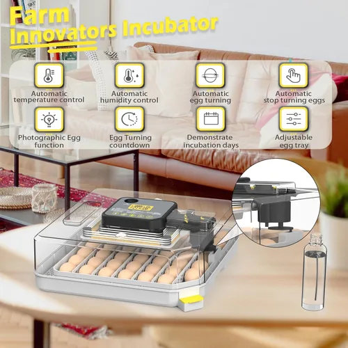 Miniatura 3 de Incubadoras para incubar huevos Incubadora de 48 huevos con giro automático y control de humedad para pollo, vela de huevo para huevos de gallina