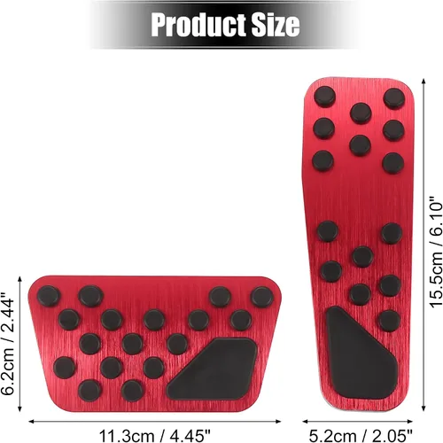 Miniatura 3 de X AUTOHAUX Cubiertas antideslizantes para pedal de acelerador de gas y freno de aleación de aluminio sin perforación, almohadillas de pedal