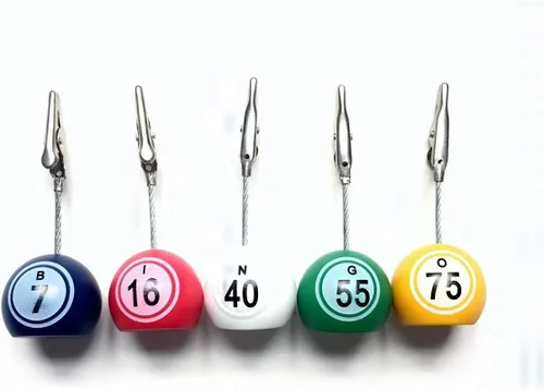 United Novelty Billete de entrada de bingo/soporte para fotos - Bingo Balls B-I-N-G-O- Juego de 5