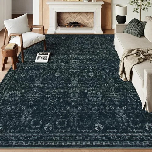 Miniatura 16 de Alfombras Lahome de color verde oscuro para pasillo de 2x10, alfombra lavable resistente a manchas para cocina de 10 pies, alfombra antideslizante