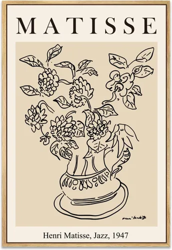 Miniatura 20 de Zzuyi Henri Matisse - Arte de pared, decoración de arte abstracto, decoración de habitación pastel danés, arte de pared bohemio, 12 x 16 pulgadas