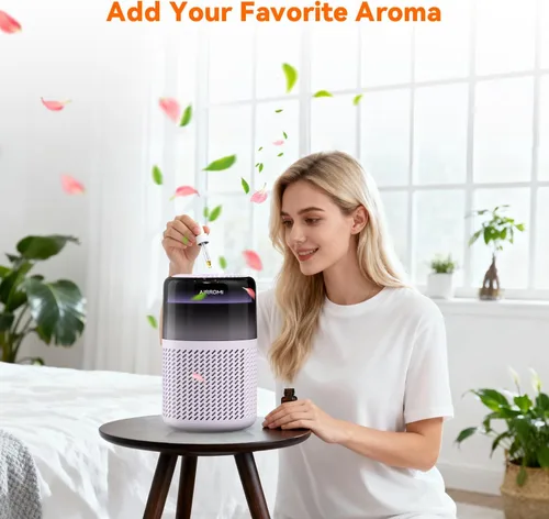 Miniatura 7 de Purificador de aire HEPA AIRROMI para dormitorio y hogar, purificador de aire para mascotas del hogar, elimina el olor a mascotas, olor a arena