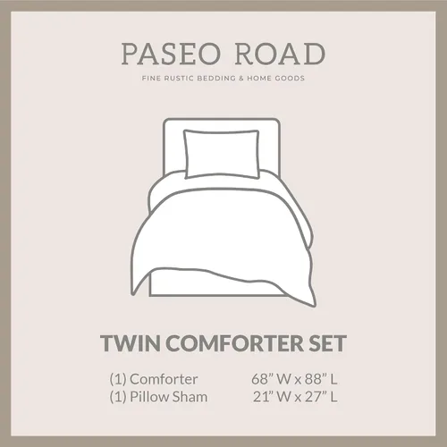 Miniatura 7 de Paseo Road by HiEnd Accents Clifton - Juego de edredón de 2 piezas con funda de almohada, pata de gallo de tweed marrón, tamaño individual, juego
