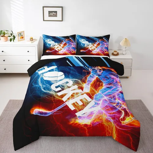 Miniatura 35 de Erosebridal Juego de edredón de béisbol tamaño completo, ropa de cama de juego deportivo, jugador de béisbol, inserto de edredón para niños