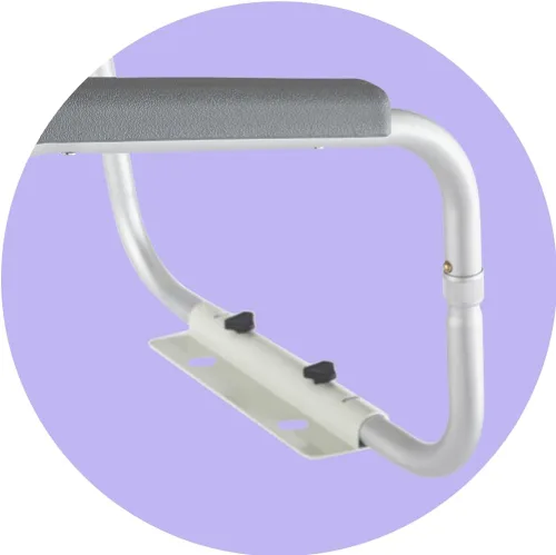 Miniatura 7 de Barra de seguridad para inodoro Medline para personas mayores con fácil instalación, marco de seguridad para inodoro de altura ajustable, pasamanos