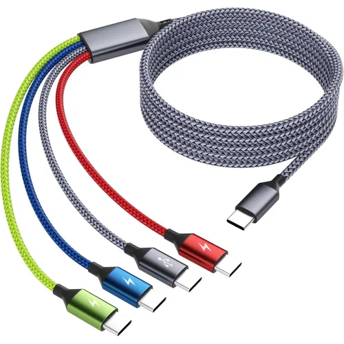 Miniatura 12 de Cable de carga múltiple USB C, cable de carga USB A/C a USB C, cable de carga dual tipo C, cable de carga múltiple 4 en 2 con 4 conectores tipo C