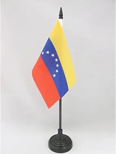 Miniatura 103 de Bandera de mesa de Anguila de 4 x 6 pulgadas, bandera de escritorio británica de Anguila, 5.9 x 3.9 in, palo y base de plástico negro AZ FLAG