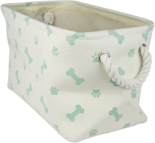 Miniatura 29 de Bone Dry - Colección de almacenamiento para mascotas con diseño de huella de pata y hueso, rectángulo pequeño, 14x8x9 pulgadas, color rosa 2-Rosa