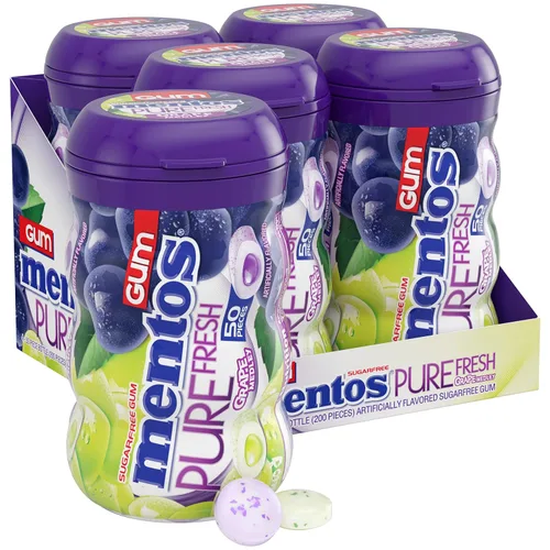 Miniatura 16 de Mentos Pure Fresh - Goma de mascar sin azúcar con xilitol, dulces de Pascua a granel, sabor Watermelon, 200 unidades (paquete de 4)
