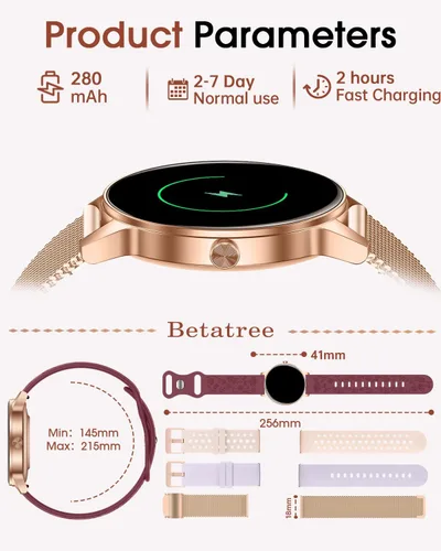 Miniatura 8 de Reloj inteligente para mujer (respuesta/hacer llamadas), reloj de seguimiento de actividad física de 1.27 pulgadas con más de 130 modos deportivos