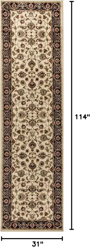 Miniatura 2 de Well Woven Barclay Collection Sarouk - Alfombra de pasillo color marfil de 3 x 10 pies, para pasillos, cocinas y entradas