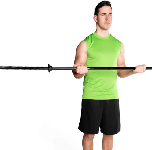 Miniatura 4 de CAP Barbell Barra roscada sólida estándar de 57" con collares de bloqueo de estrella, 1 pulgada