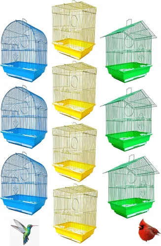 Miniatura 6 de Lote de diez aviarios criador de agapornis, pinzón, periquito, pinzón con puertas laterales de caja de anidación de 20 x 14 x 14 pulgadas de alto