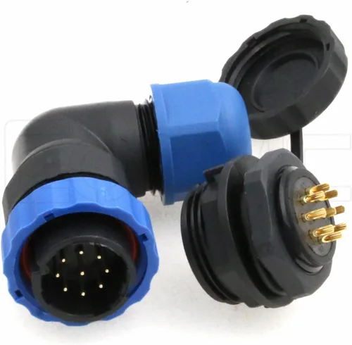 Miniatura 3 de SD20 2 Pin Aviación Conector Ángulo Recto 25A 380V Automotriz Plástico IP68 Enchufe Impermeable Enchufe Macho Hembra Eléctrico Montaje Posterior
