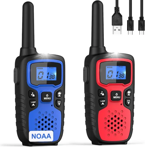 Miniatura 10 de Wishouse Walkie Talkies para Niños y Adultos - Radios de 2 Vías Recargables de Largo Alcance, Regalo, Accesorios para Senderismo, Equipo de Camping