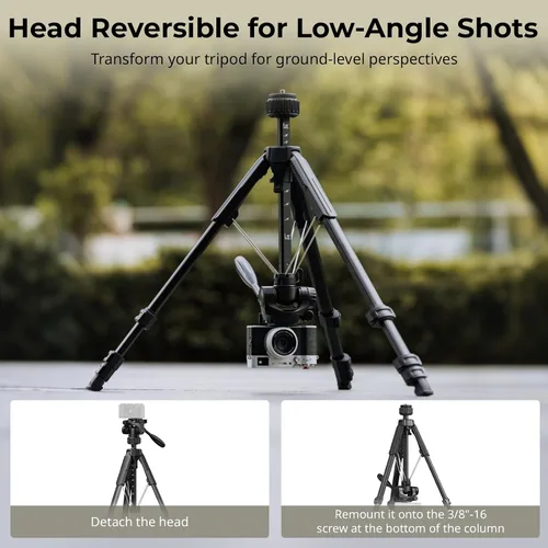 Miniatura 5 de SmallRig Soporte de trípode para cámara de 71" AP-21, trípode de viaje para iPhone y cámara para Canon para Nikon con soporte para teléfono y bolsa