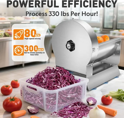 Miniatura 2 de Cortadora de verduras eléctrica y manual comercial, 0–13mm, máquina de corte de frutas de acero inoxidable comercial 2-EN-1, cortador de alimentos