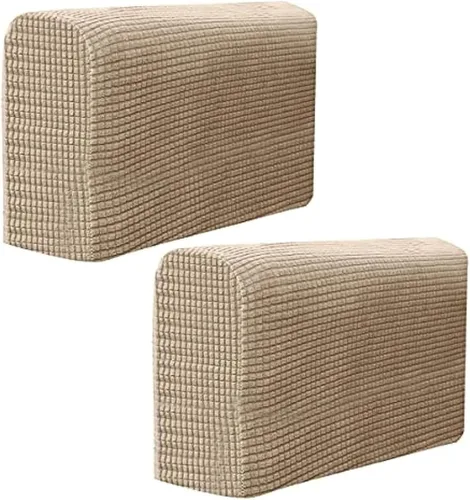 Miniatura 14 de RCFINE 2 fundas antideslizantes para reposabrazos de sofá, fundas elásticas para sillón, protector elástico para el hogar, oficina, sillón Gris claro