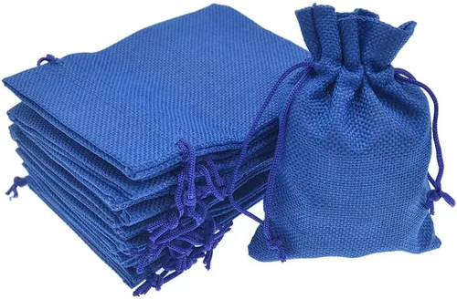 Miniatura 21 de 50 bolsas de arpillera blanca con cordón, bolsas pequeñas de lino de 2.7 x 3.5 pulgadas, bolsas de regalo para joyas, bolsas de dulces para Navidad