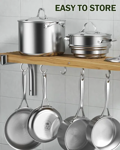Miniatura 8 de Cooks Standard Sartén profunda, cubierta, de acero inoxidable revestido en múltiples capas, 5 cuartos de galón, 11 pulgadas., Acero inoxidable