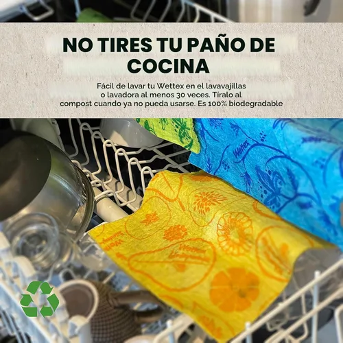 Miniatura 7 de Wettex El paquete original de 10 paños de cocina suecos para la cocina Reusable Paper Towels, Super Absorbent Sponge Cloths, Washable Dish Cloths
