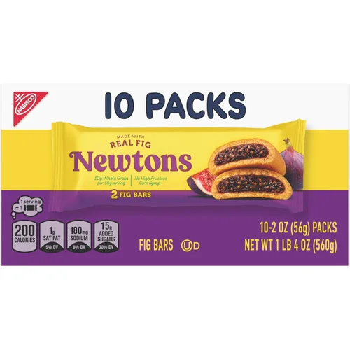 Miniatura 16 de Newtons - Barras de higo, galletas masticables de frutas suaves, 40 paquetes de bocadillos (2 galletas por paquete, 4 cajas)
