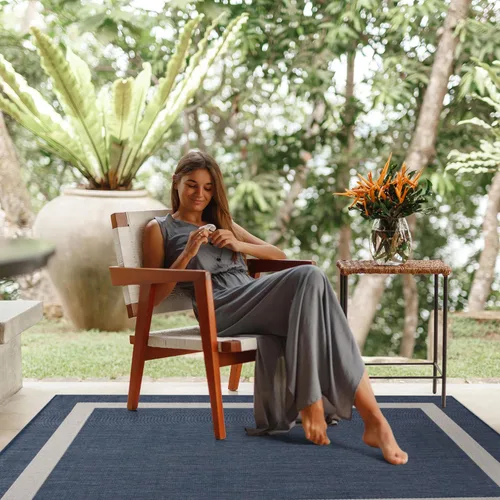 Miniatura 9 de CAMILSON Alfombra de Exterior 6x9, Alfombras Modernas para Exteriores para Patios y Porches Impermeables Duraderas Lavables que No se Desprenden