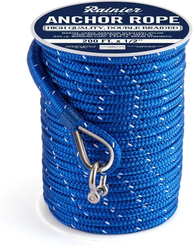 Miniatura 14 de RainierSupplyCo Cuerda de anclaje para barco - Línea de anclaje de cuerda marina trenzada doble - 100/150 / 200/300 pies de línea de navegación