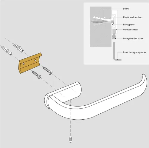 Miniatura 4 de Flybath Juego de 2 piezas, soporte para papel higiénico y toallero de 22 pulgadas, accesorios de baño de latón antiguo (bronce cepillado)
