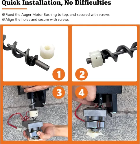Miniatura 4 de Kit de bujes de motor de barrena de encendido directo de 17 pulgadas, repuesto para parrillas de pellets Traeger Eastwood 22, Fremont, Lil Tex Elite