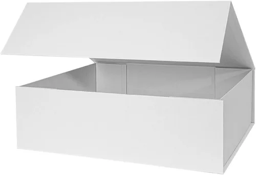Caja de regalo extra grande dura blanca mejorada con tapa, 16.5 x 13 x 5.3 pulgadas, cajas de regalo magnéticas para ropa, bata, vestido de boda,