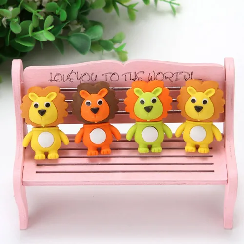 Miniatura 5 de Toyvian 60 unidades de borrador de animales de león, lápices de animales, borradores para niños, niños, estudiantes, borradores en forma de león