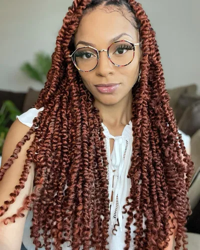 Miniatura 34 de 8 paquetes de extensiones de cabello sintético pretrenzado y prerrizado de ganchillo de 14 pulgadas, con rizos de pasión, para mujeres negras