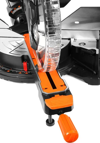 Miniatura 5 de WEN MM1215 Sierra ingletadora compuesta deslizante de doble bisel de 15 amperios y 12 pulgadas con línea de corte LED