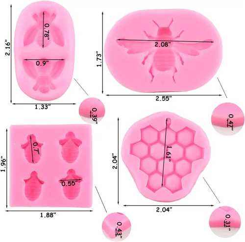 Miniatura 3 de ZiXiang Bumble Bee - Molde de silicona para fondant, moldes de colmena de abeja, moldes de chocolate para cupcakes, decoración de pasteles