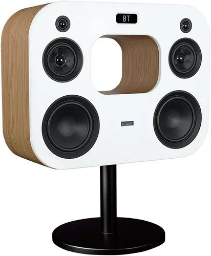 Fluance Fi70W Sistema de Música Inalámbrico de Alta Fidelidad de Tres Vías con Potente Amplificador y Subwoofers Duales de 8" (Bambú de la Suerte)