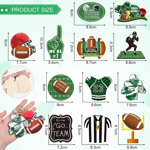 Miniatura 4 de Yulejo 24 adornos colgantes de madera de fútbol para árbol de Navidad, adorno de madera recortado de fútbol, decoración de manualidades, recuerdos