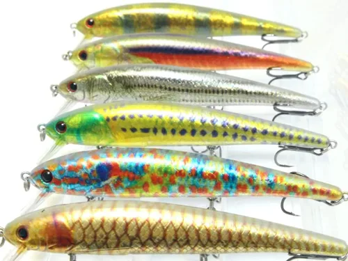 Miniatura 21 de Minnow Crankbait para pesca de lubina Señuelo de lubina Jerkbait Señuelos de pesca y caja de aparejos HC15KB