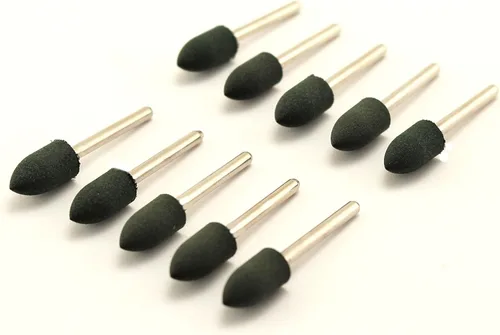 TEMO 10 piezas de 0.315 in (5/16 pulgadas) herramienta giratoria de goma bala de pulido con vástago de 0.118 in (1/8 pulgadas) para herramientas