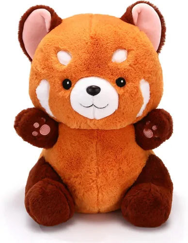 Miniatura 11 de Riuhot Almohada de peluche de panda rojo, bonito juguete de peluche, regalo de Navidad para el día de San Valentín para novias y niños, almohada